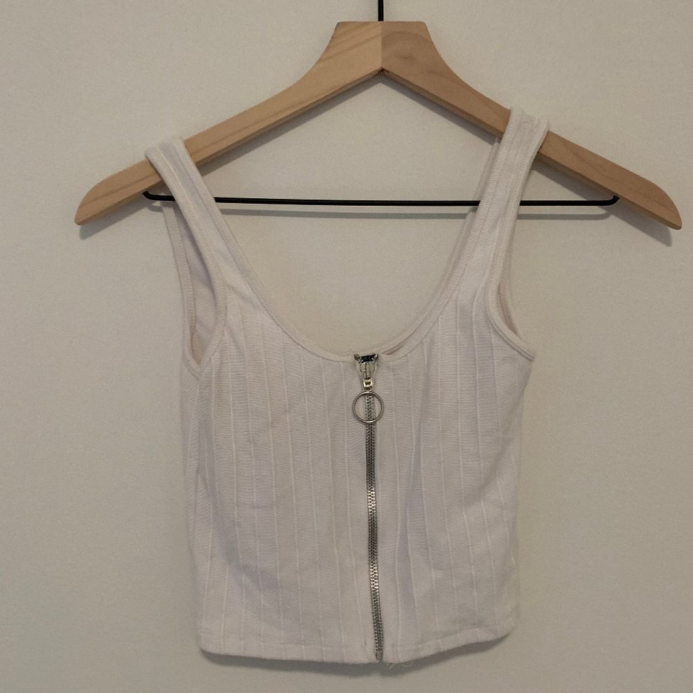 Bershka Ribbed Cropped Tank